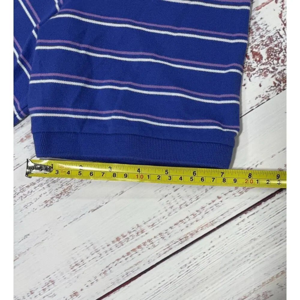 Polo Golf Ralph Lauren Polo Shirt Men XXL 2XL Blue Striped Short Sleeve Wicking